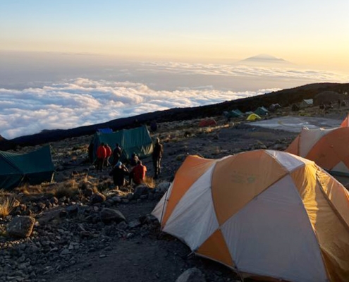 Dementia Jersey Mount Kilimanjaro Trek 2024 Campsite